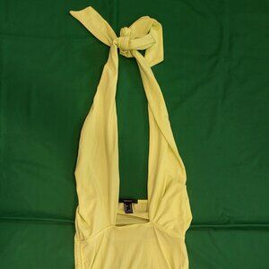 Forever 21 Low Plunge Halter Dress Neon Green Size Medium EDC Festival